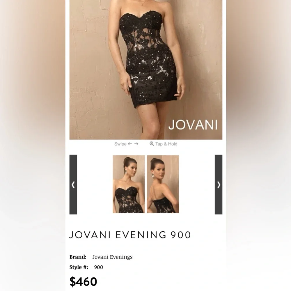 ✨ JOVANI Beaded Black Lace Corset Dress – Perfect for Prom! ✨ - Picture 11 of 11